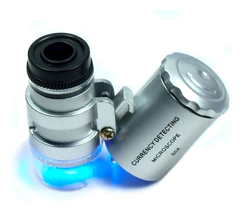Mini Lupa Microscopio 60x Luz Uv Y Luz Led