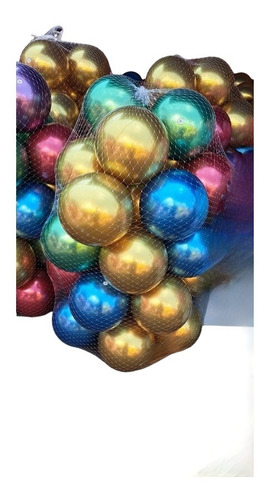 Pelotas Grandes 38cm Plástico Metalizada Poolparty Fiest 5pz