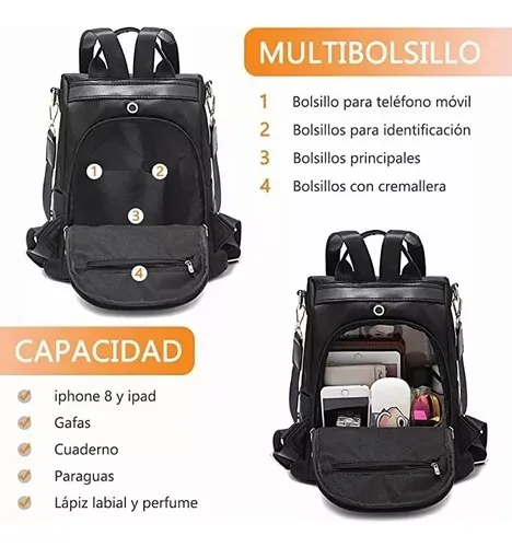 Poaba Mochila Antirrobo Impermeable Para Mujer MercadoLibre