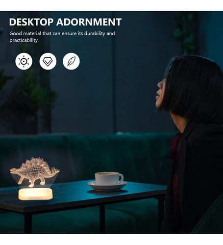 Lámpara De Mesa Para Dormitorio Con Diseño De Dinosaurio: Bo