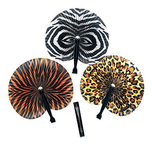 Papel Decorativo - - Safari Print Paper Fans - Party Supplie