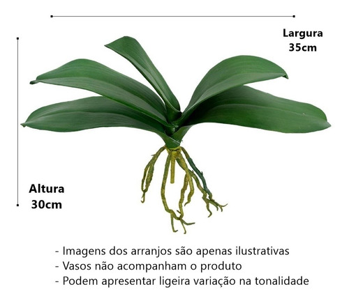 2 Galhos Folhas De Orquideas Silicone Parecida Com A Natural | Parcelamento  sem juros
