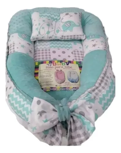 Cuna Nido Bebe 90x50 Algodón – Reductor de Cuna Handmade Conjunto Bebe  Recien Nacido de 4 Partes Motivo Búho Gris