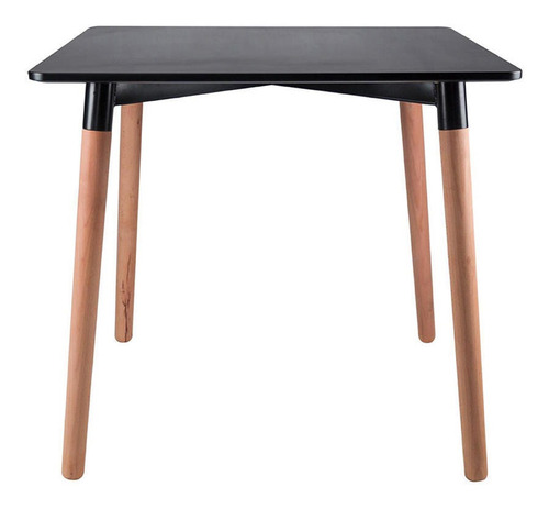 Mesa Cuadrada De Comedor Eames 80x80cm - Negra