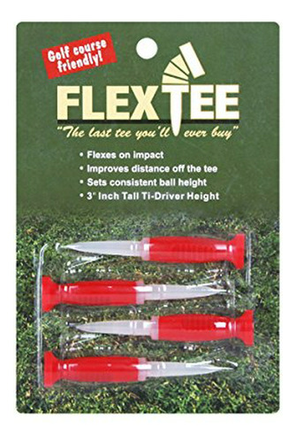 Tees De Golf Flexibles 3 Pulgadas (4 Pack) | Plástico Rojo/t