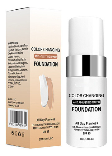 M Foundation Color Changing For Skin, Makeup Base Nude 3627