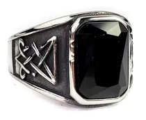 Comprar Anillo Sigilo Baphomet Negro Sello Satanás Acero Inoxidable