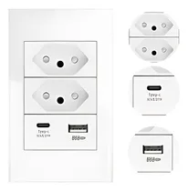 Comprar Tomada Dupla Usb Usbc 4x2 Embutir Sem Wifi Wk-usbc Branca