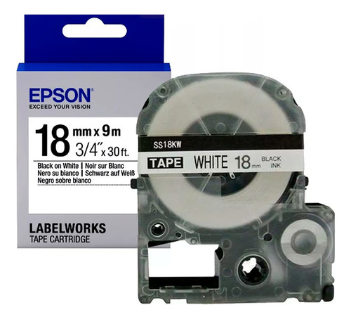 Cinta Etiqueta Epson Lk-5wbn Negro/blanco 18mm 9m Adhes Orig