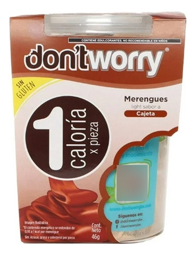 3 Pzas Dulce Merengues Don't Worry Light Sabor A Cajeta 46 G