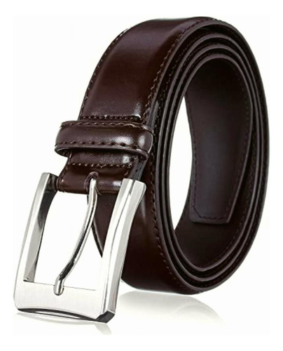 Cinturones De Vestir De Piel Auténtica Para Hombre Hechos Color Marrón Clásico Talla 40
