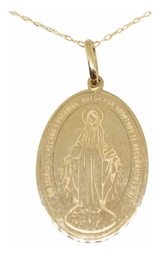 Dije Medalla Virgen Maria Oro 18k. Garantia Y Envio Gratis