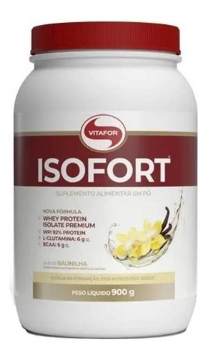 Whey Isolado Isofort Proteínas 900g Sabor Baunilha Vitafor