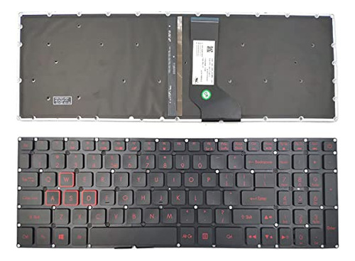 Teclado Retroiluminado Rojo Para Acer Nitro 5 An515 -