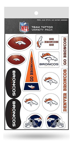 Rico Industries Nfl Denver Broncos   Paquete Variado De Tatu