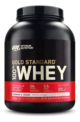 On 100% Whey Protein Gold Standard 4,65 Lbs Cookies & Cream