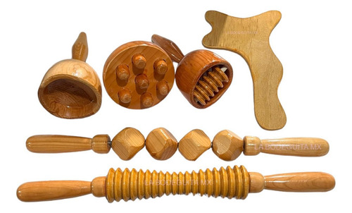 Kit Maderoterapia Alta Calidad 6 Piezas Resistente No Chino