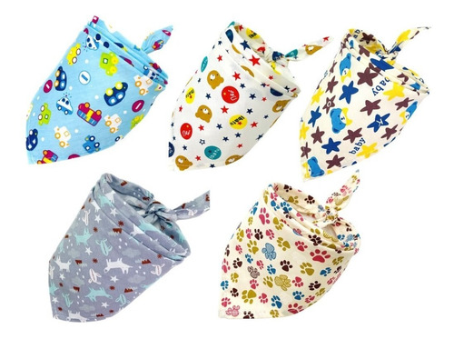 Pack 5 Babero Bandana Bebe