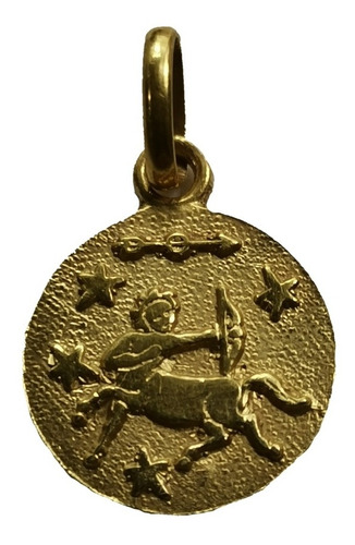 Medalla Dije Zodiaco Oro 14k Signo Sagitario #653 