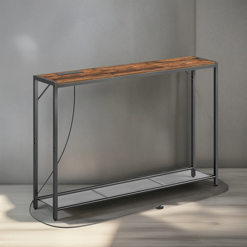 Mahancris Sofá Mesa Con Toma De Corriente, Mesa Consola De 4