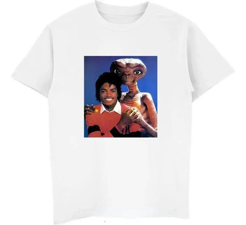Camiseta Manga Corta Estampada Michael Jackson Y E.t