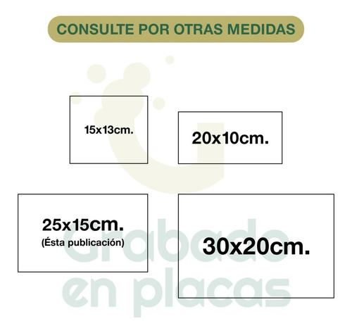 Imagen 5 de 6 de Placa Bronce Profesional, Doctor, Abogado, Contador 25x15 Cm