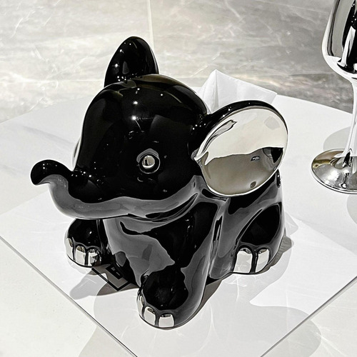 Portor De Papel Facial En Forma De Cerámico Negro