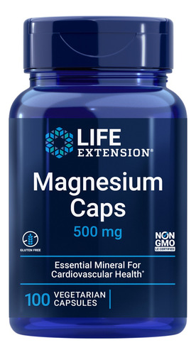 Magnesio 500mg Life Extension 100 Capsulas  Importado Usa