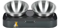 Comprar Comedouro E Bebedouro Duplo Inclinação Inox Gatos Cachorros