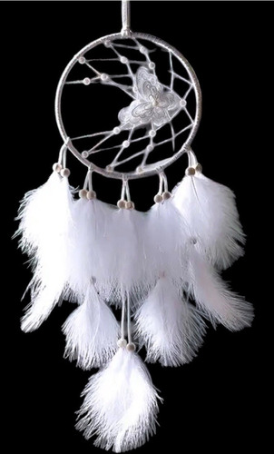 Atrapasueños Con Mariposa Blanco