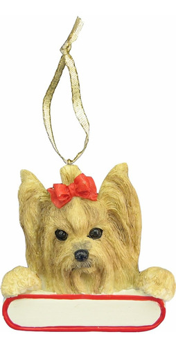 Yorkie Ornament  De Papa Noel Pals Con Nombre Personalizado