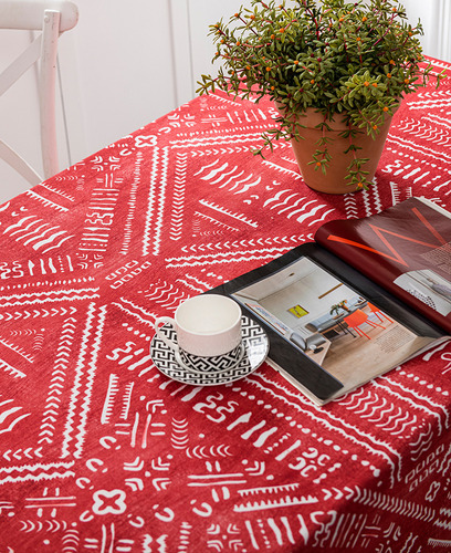 Mantel De Mesa Con Borlas, Impermeable, Poliéster, Para Cena