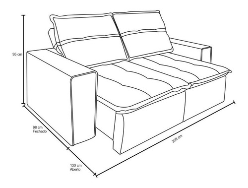 Sofá reclinable retráctil 226 cm, 3 asientos, Scenes F05 Velvet M, color marrón