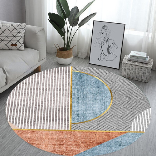 Sofá De Decoración De Sala De Estar Con Alfombra Redonda Sim