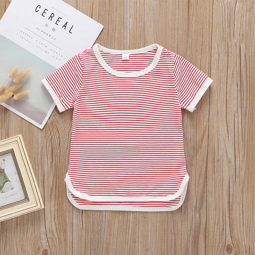 Conjunto De Ropa De 2 Piezas De Blusas A Rayas Para Niñas Y