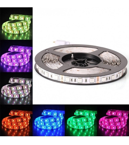 Cinta Led 5050 Rgb 12v Dc Metro 60 Led X Mt Multicolor Supli