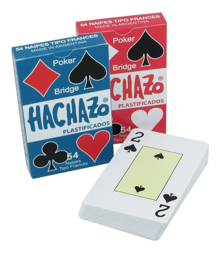 Pack X2 Mazos Naipes Poker Bridge Hachazo Carta Tipo Frances
