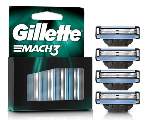  Gillette Repuestos Para Afeitar Gillette Mach3 Regular 4 U