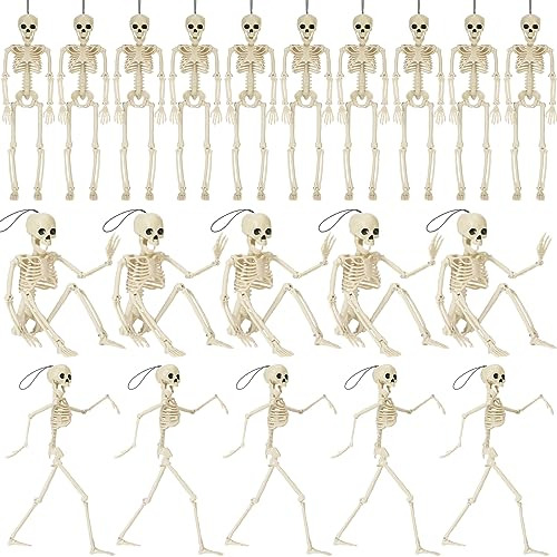 20 Packs 16'' Halloween Hanging Skeleton Decorations Fu...