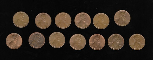 Ltc753. Lote 13 Monedas 1 Centavo (penny) 1972-1979