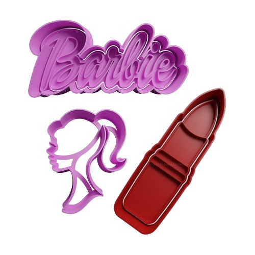 Barbie 3 Cortadores De Galletas Fondant