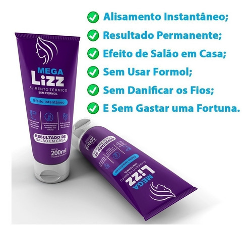 Kit 1 Progressiva Sem Formol Original Megalizz Mega Lizz