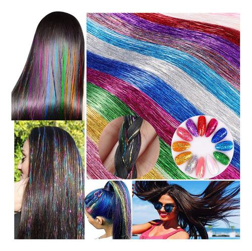Kit De Oropel Para El Cabello Con Herramientas, Resistente A