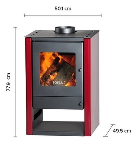 Calefactor Leña Bosca Gold 380 Doble Combustión, Pot. 10,5kw