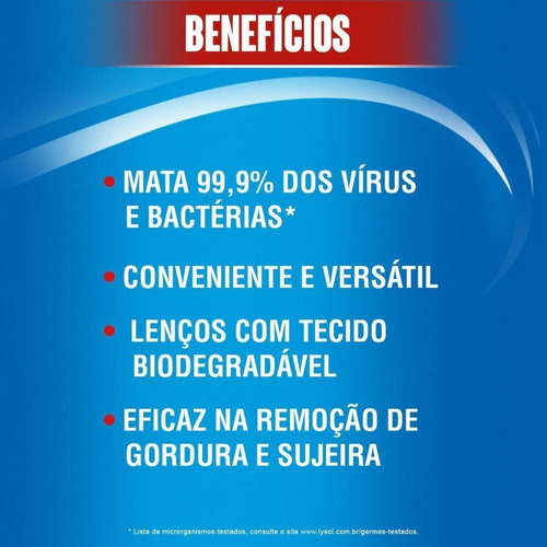 Lenços Desinfetantes Lysol - Poder Cítrico 36 Unidades
