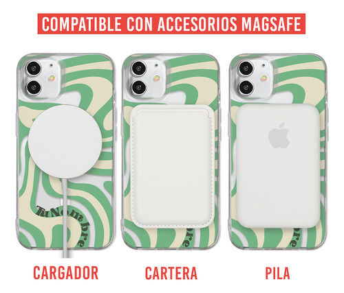Funda Para iPhone Magsafe Con Para Mujer Curvas Verde