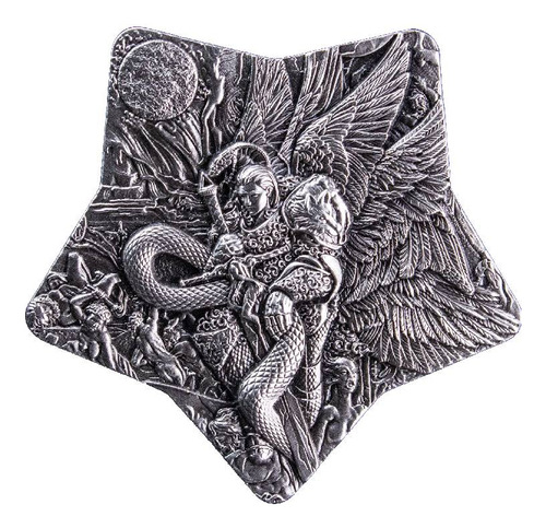 2 Onzas De Plata Pura Lucifer Alto Relieve