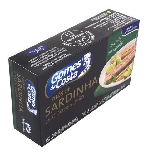 Filés de sardinha em óleo com limão 125g Gomes Da Costa