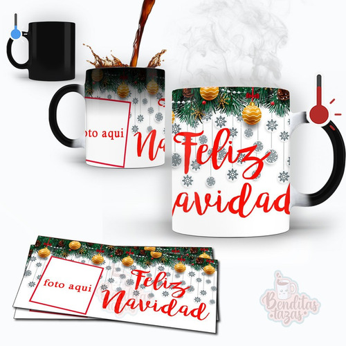 Taza Magica Regalo De Navidad Feliz Navidad Con Tu Foto