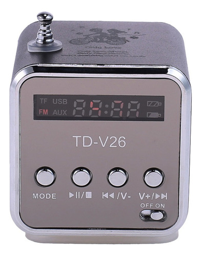 Alto-falante Portátil De Rádio Fm Digital Td-v26 Mini Fm Rad